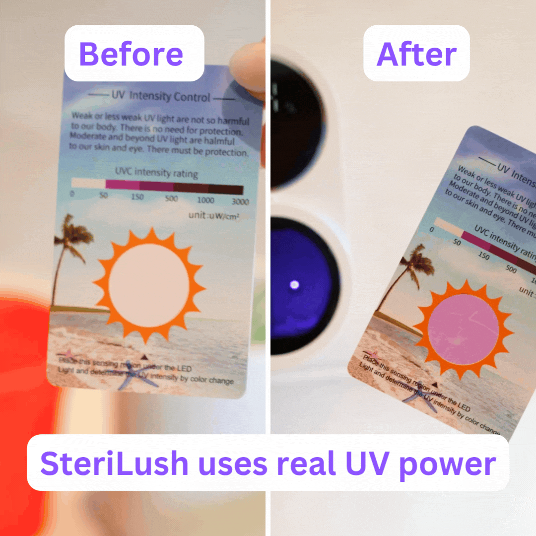 UV light meter card showing true UV light